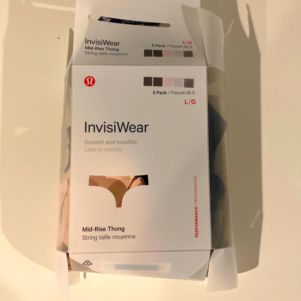Lululemon InvisiWear Mid-Rise Thong 5 Pack
